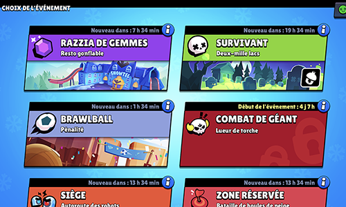 Les événements dans Brawl Stars