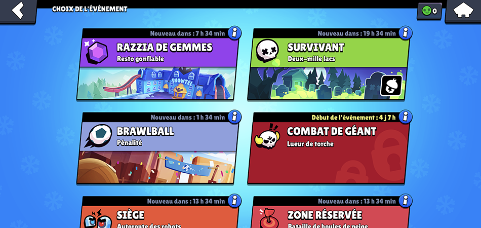 Les événements dans Brawl Stars