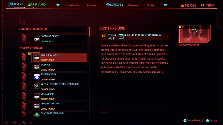 Soluce de la mission Blistering Love de Cyberpunk 2077