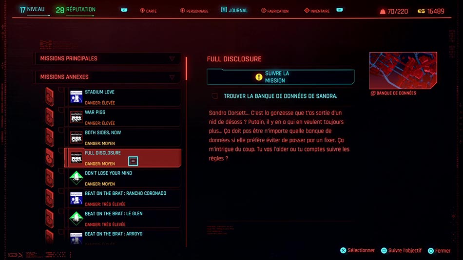 Soluce de la mission Full Disclosure de Cyberpunk 2077