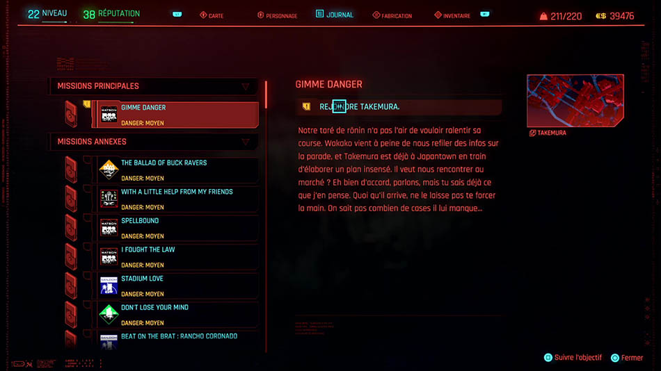Soluce de la mission Gimme danger de Cyberpunk 2077