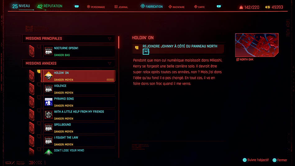 Soluce de la mission Holdin' On de Cyberpunk 2077