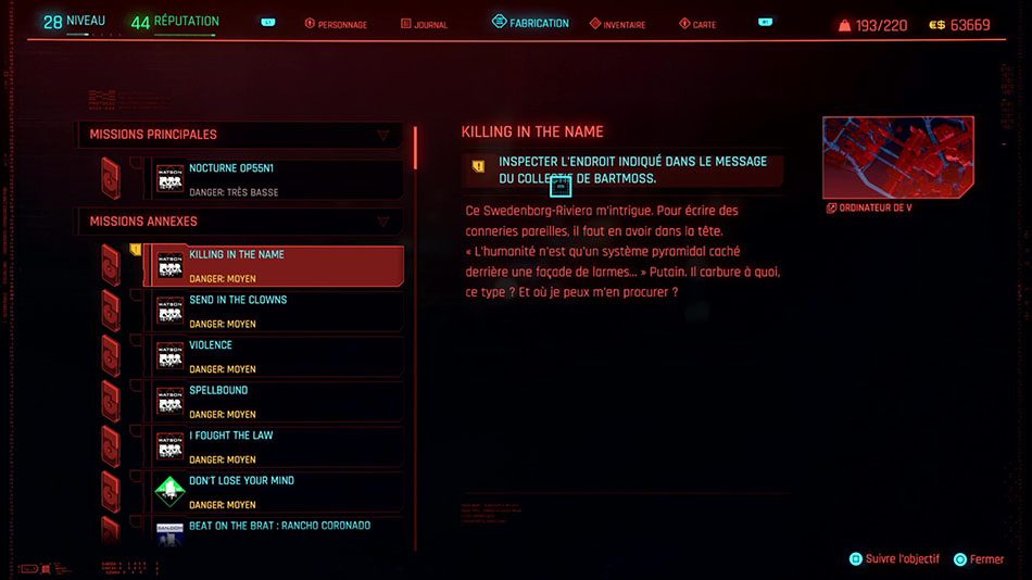 Soluce de la mission Killing in the Name de Cyberpunk 2077