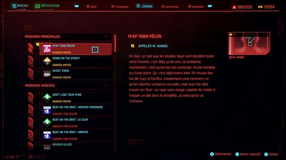 Soluce de la mission M'ap Tann Pèlen de Cyberpunk 2077