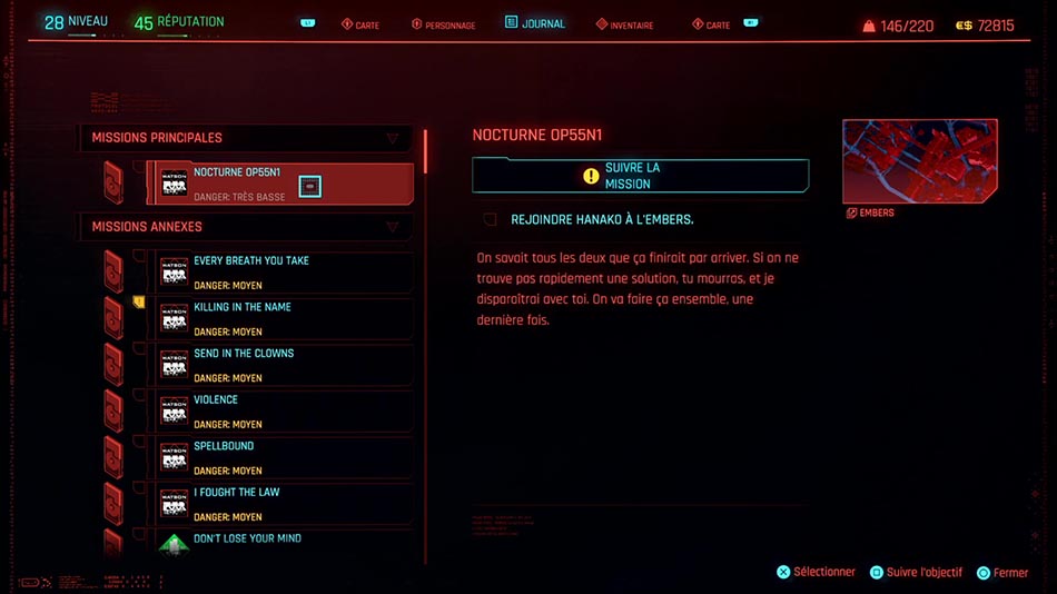 Soluce de la mission Nocturne OP55N1 de Cyberpunk 2077