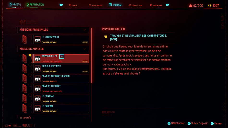 Guid et soluce de la mission Psycho Killer de Cyberpunk 2077