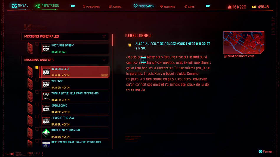 Soluce de la mission Rebel! Rebel! de Cyberpunk 2077