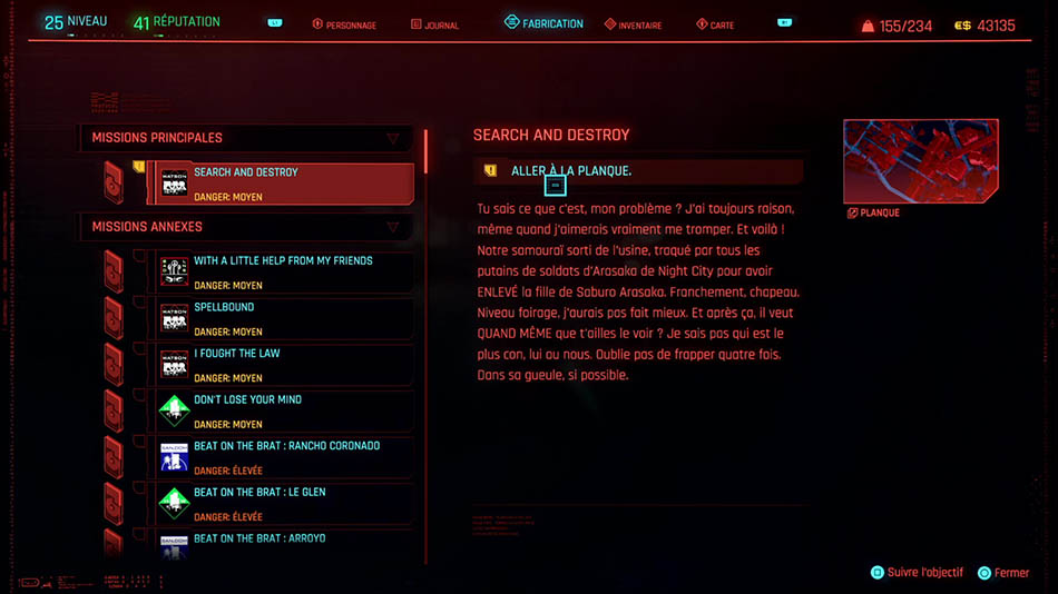 Soluce de la mission Search and Destroy de Cyberpunk 2077