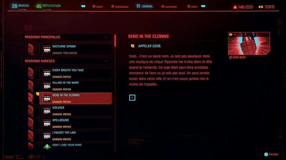 Soluce de la mission Send in the Clowns de Cyberpunk 2077