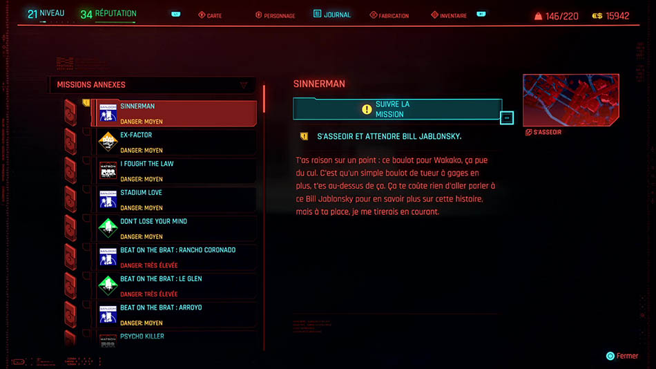 Soluce de la mission Sinnerman de Cyberpunk 2077