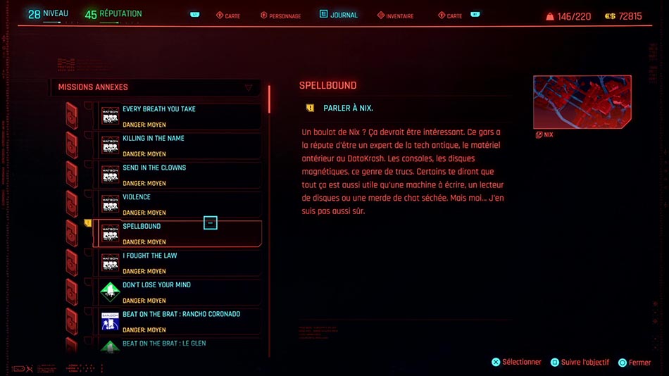 Soluce de la mission Spellbound de Cyberpunk 2077