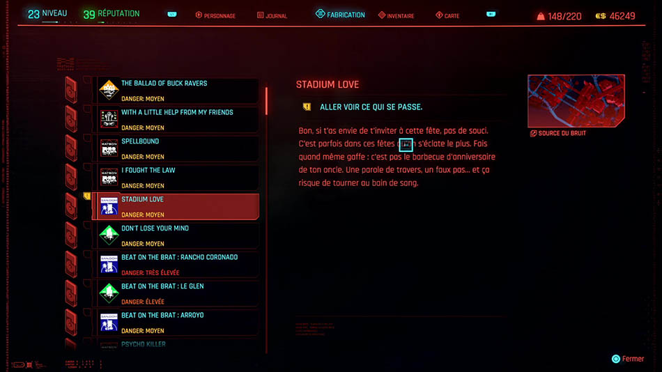 Soluce de la mission Stadium Love de Cyberpunk 2077