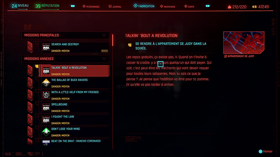 Soluce de la mission Talkin' 'Bout a revolution de Cyberpunk 2077