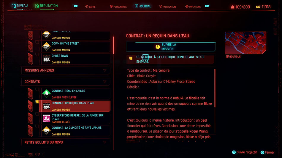 Soluce de la mission Un requin dans l'eau de Cyberpunk 2077