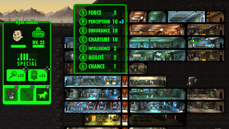 Les attributs SPECIAL dans Fallout Shelter