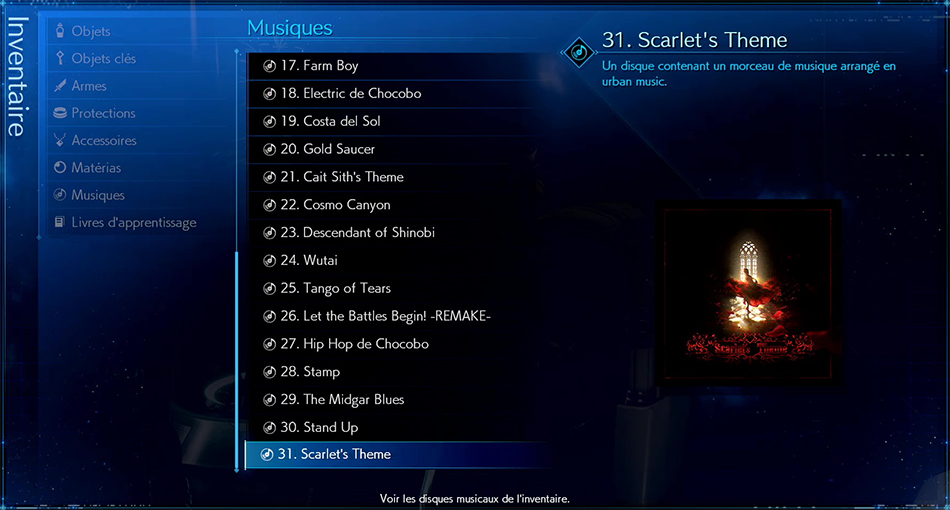 Disque musical - 31 Scarlet's Theme