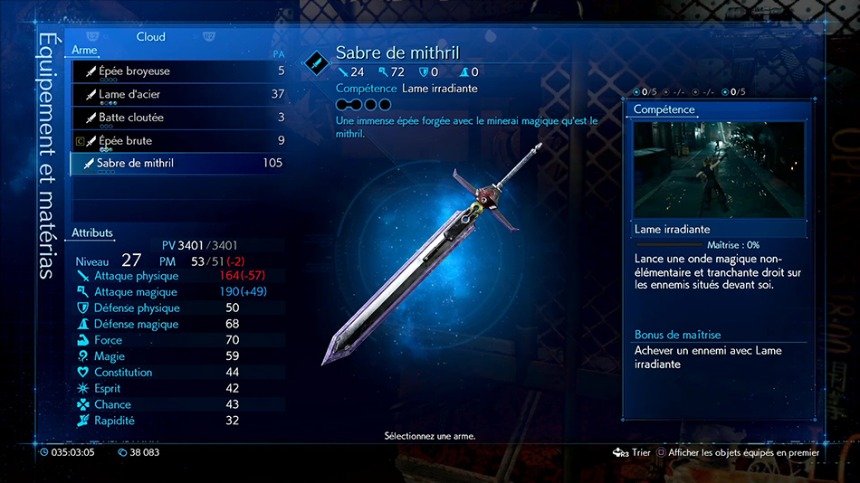 Sabre de mithril