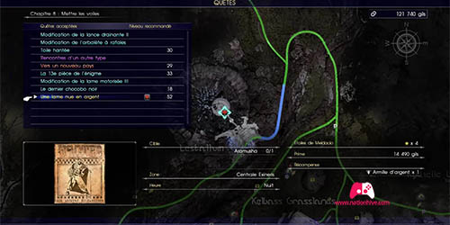 Carte du contrat de chasse Une lame nue en argent