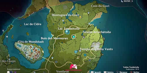 Carte du anorama du Marais des gardiens célestes