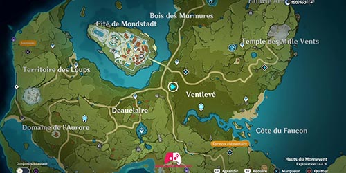 Carte du panorama des Terres du vent