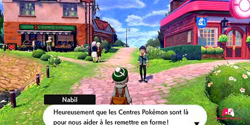 Rejoindre Nabil devant le centre Pokémon