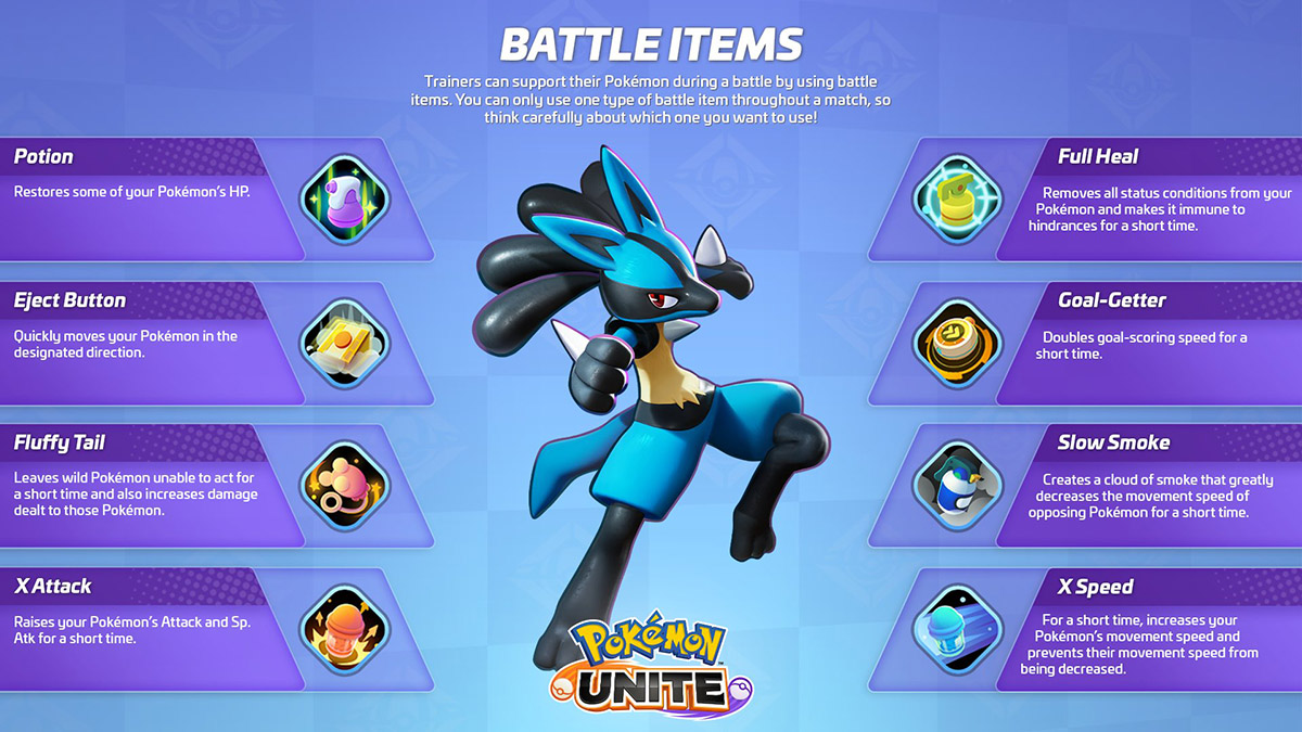 Guide et soluce des Battle Items dans Pokémon Unite