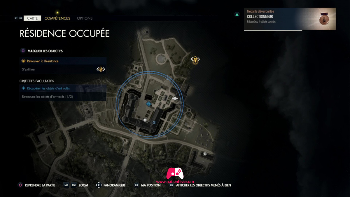 Carte de l'objectif facultatif de la mission 2