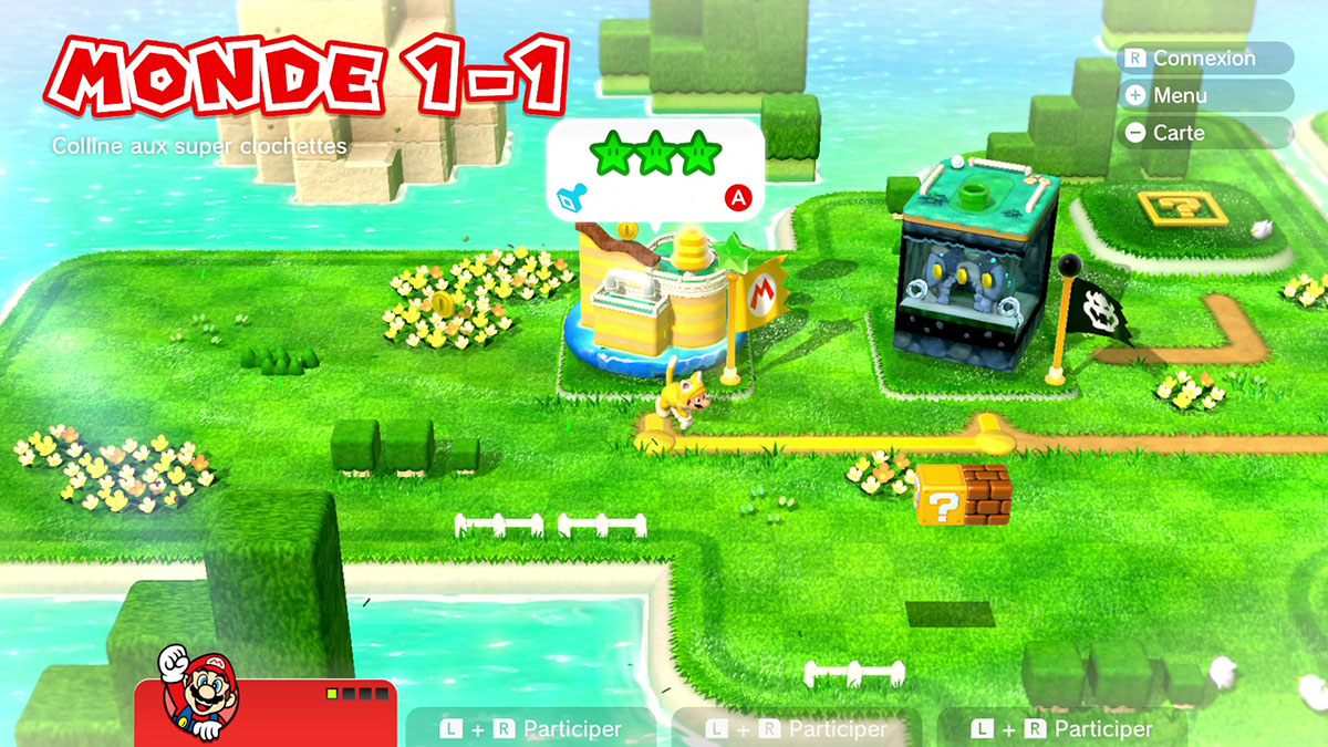 Soluce du Monde 1-1 : Colline aux super clochettes de Super Mario 3D World