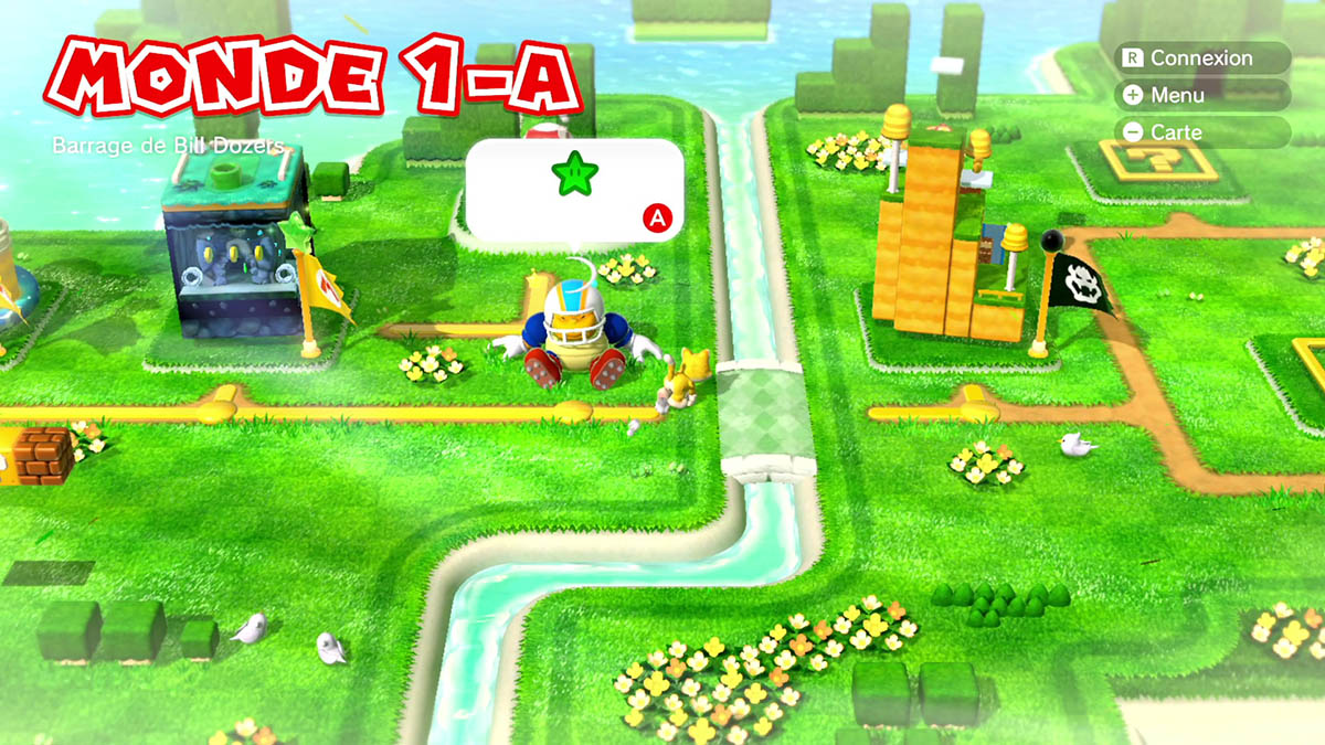 Soluce du Monde 1-A : Barrage de Bill Dozers de Super Mario 3D World