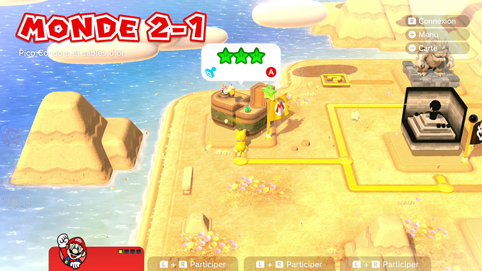 Soluce du Monde 2-1 : Pico Condors et sables d'or de Super Mario 3D World