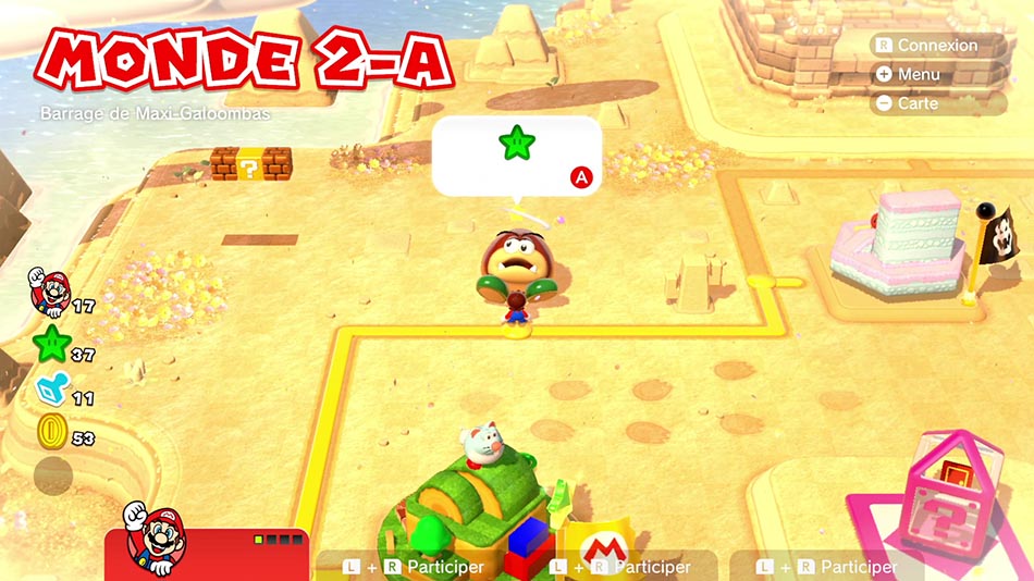 Soluce du Monde 2-A : Barrage de Maxi-Galoombas de Super Mario 3D World