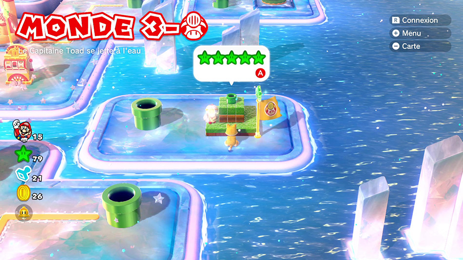 Soluce du Monde 3-Toad : Le capitaine Toad se jette à l'eau de Super Mario 3D World