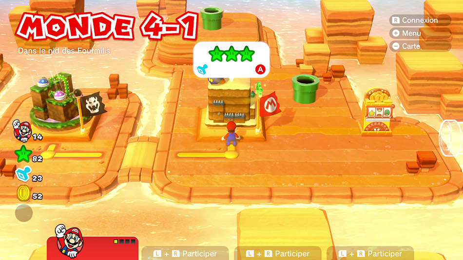 Soluce du Monde 4-1 : Dans le nid des Fourmili de Super Mario 3D World