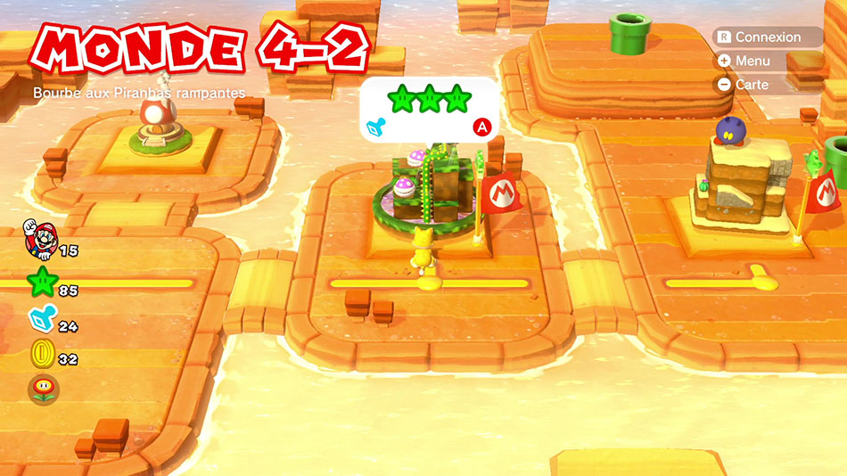 Soluce du Monde 4-2 : Bourbe aux Piranhas rampantes de Super Mario 3D World