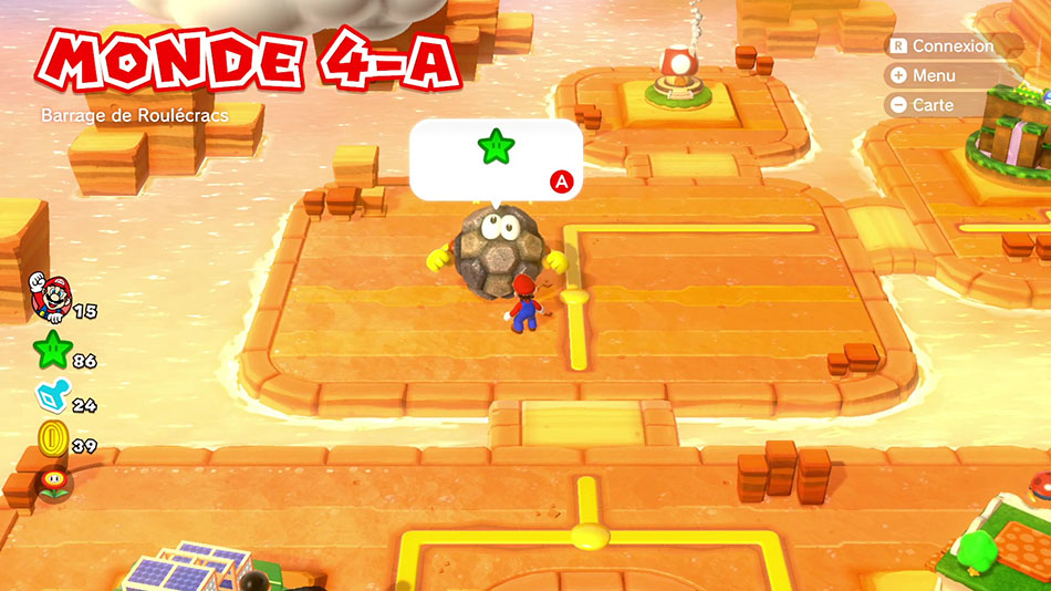 Soluce du Monde 4-A : Barrage de Roulécracs de Super Mario 3D World