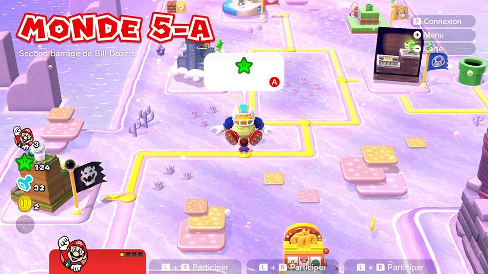 Soluce du Monde 5-A : Second barrage de Bill Dozers de Super Mario 3D World