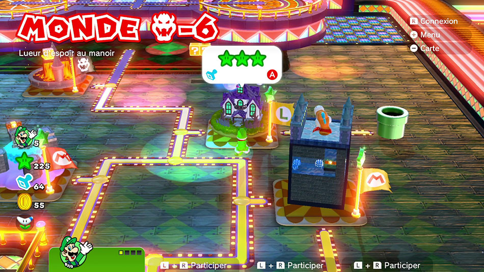 Soluce du Monde Bowser-6 : Lueur d'espoir au manoir dans Super Mario 3D World 