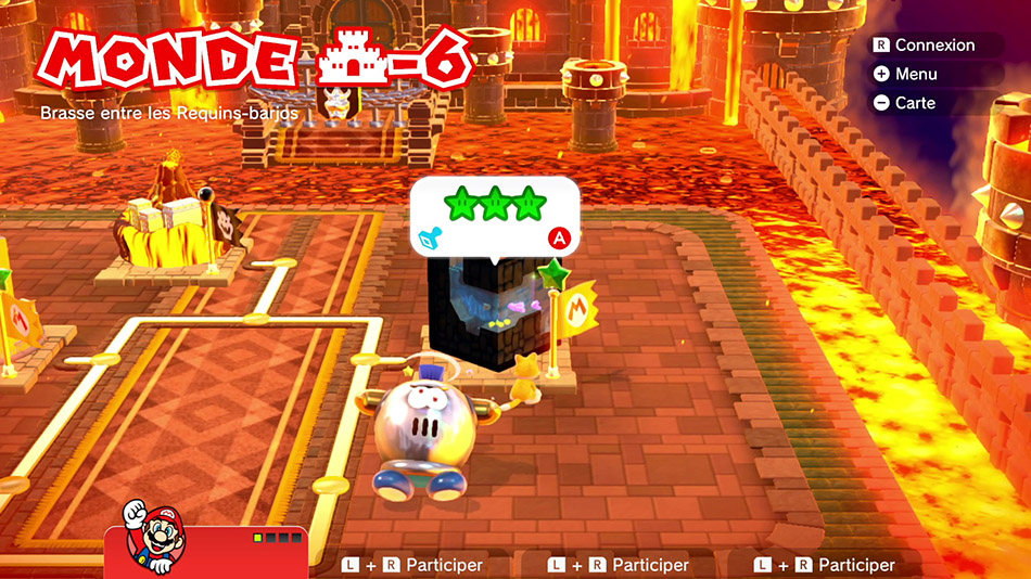 Soluce du Monde Château-6 : Brasse entre les Requins-barjos de Super Mario 3D World