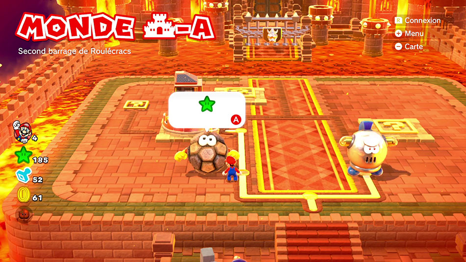 Soluce du Monde Château-A : Second barrage de Roulécrac de Super Mario 3D World