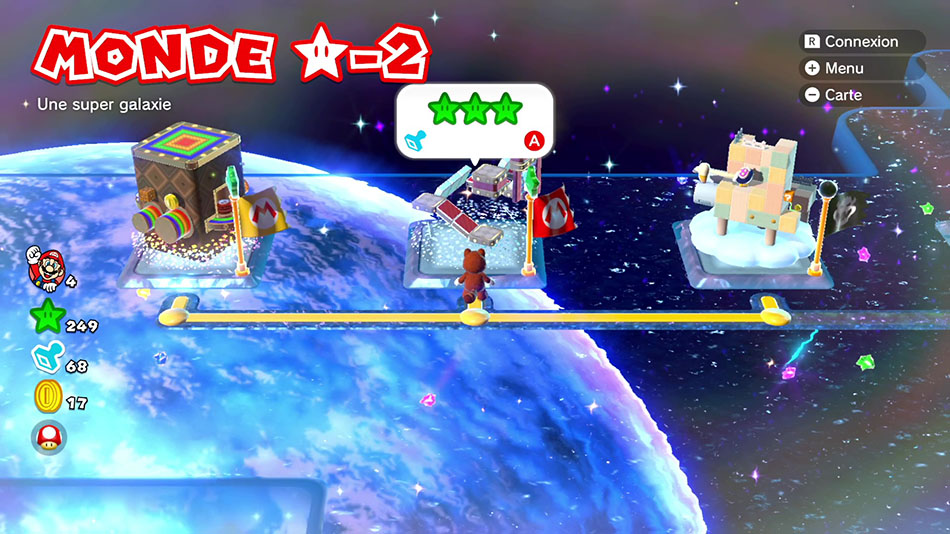 Soluce du Monde Étoile-2 : Une super galaxie de Super Mario 3D World