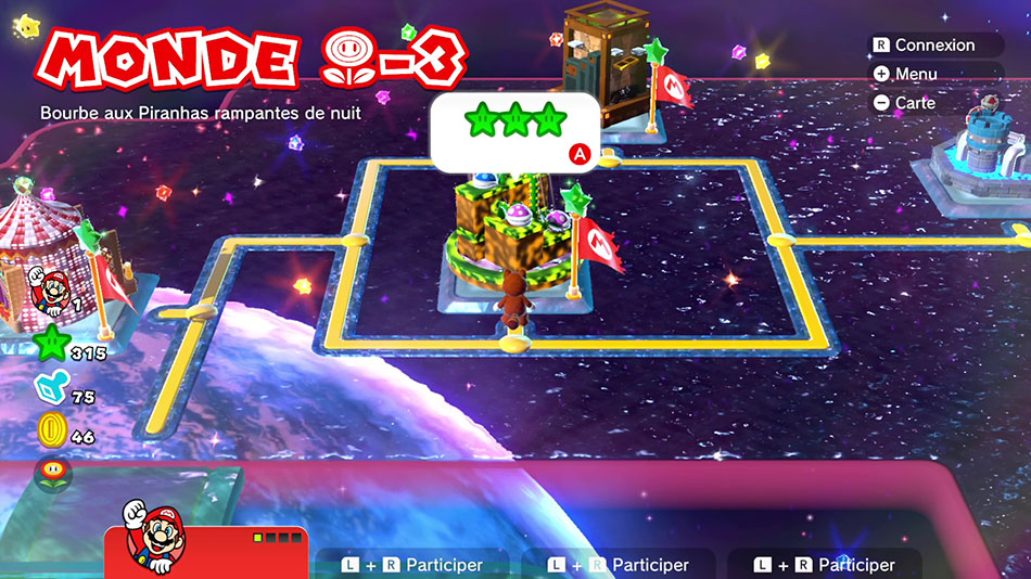 Soluce du Monde Fleur-3 : Bourbe aux Piranhas rampantes de nuit de Super Mario 3D World