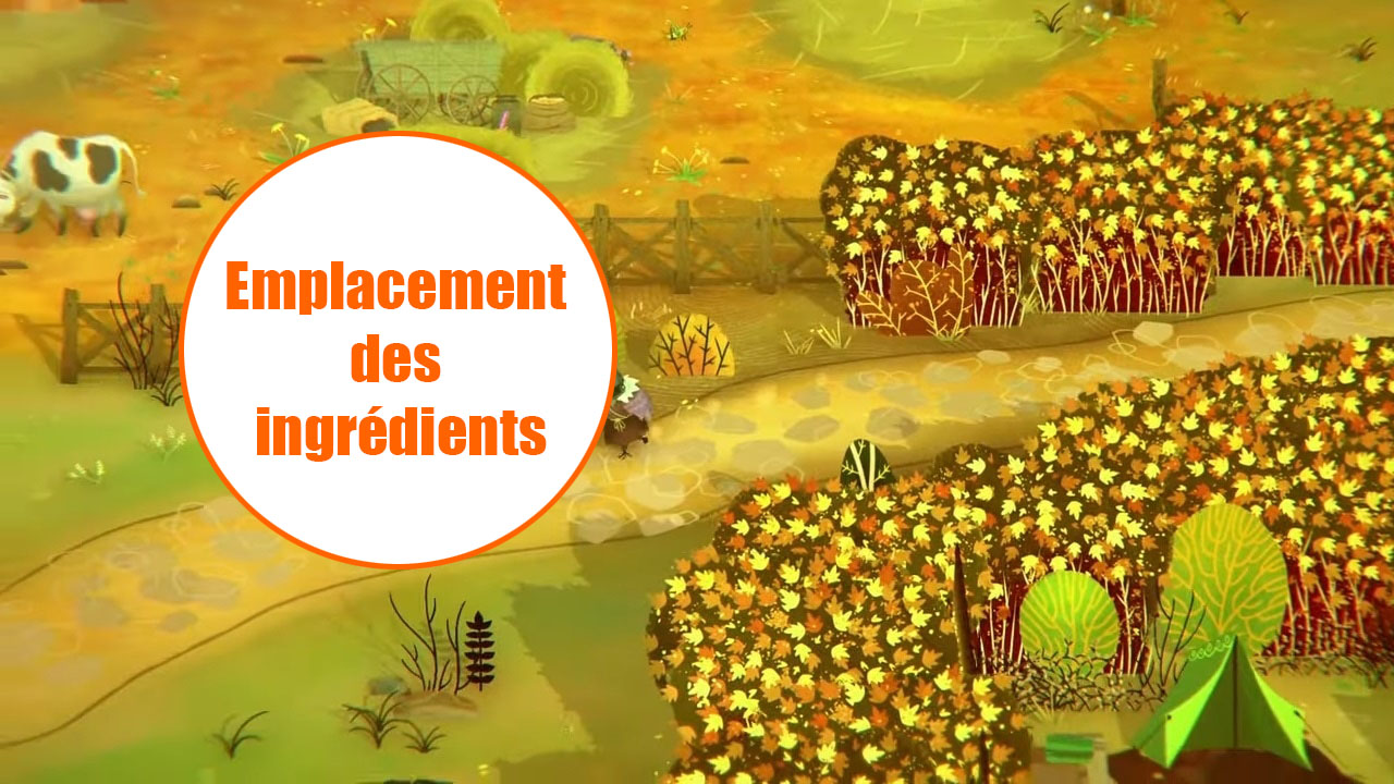 Emplacement de tous les ingrédients