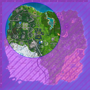 Carte avec zone dans Fortnite Battle Royale