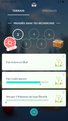 Pokémon Go Mission étude de terrain