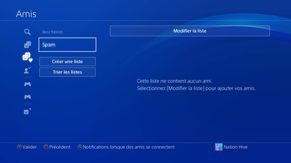 Gestion des amis sur la PS4