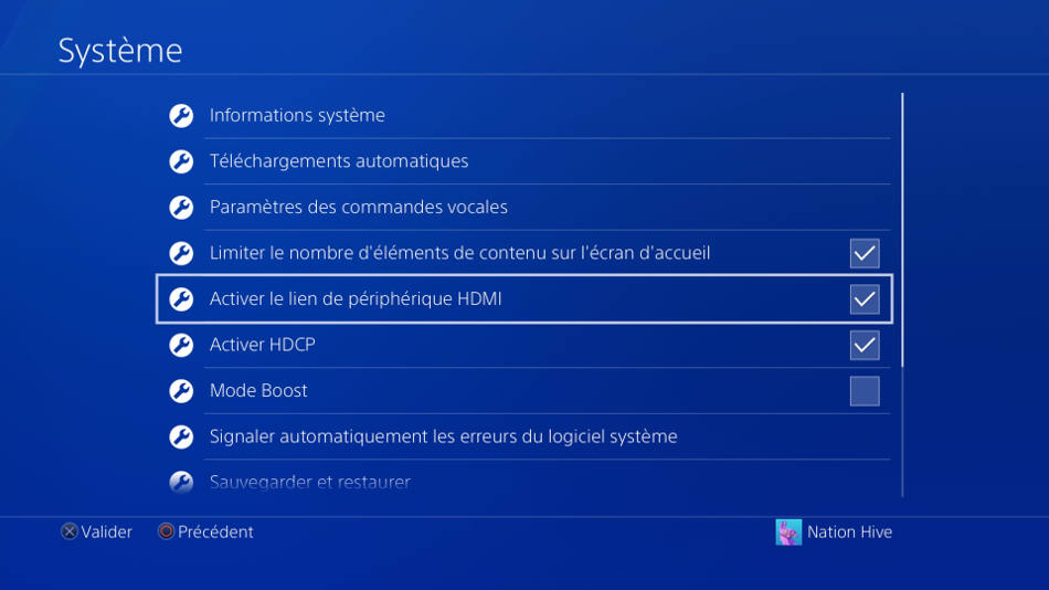 Gestion de la TV sur la PS4