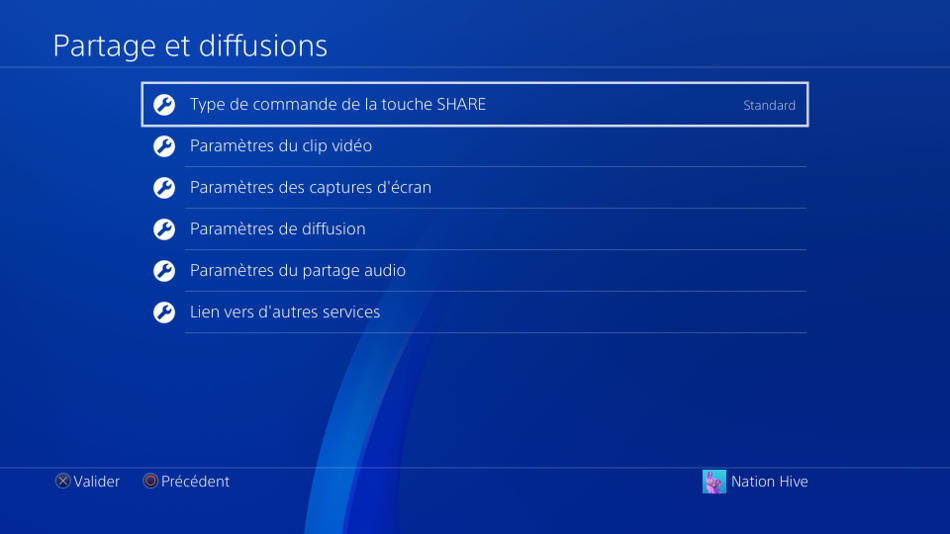 Partage et diffusion de la PS4