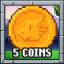 5 coins collected