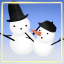 Famille de bonshommes de neige