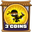 3 coins collected